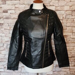 Bellivera  Faux Leather  Zipper  Jacket